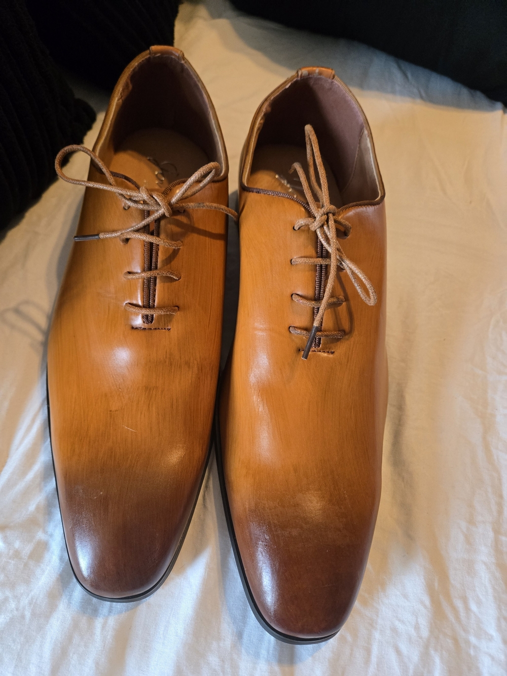 Jousen Milan Men's Cognac Brown Oxford Dress Shoes Size 14 EUC